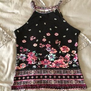 Flower printed tank